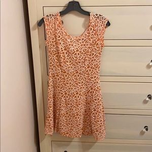 Coral and White lace dress